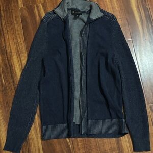 Men's INC Navy and Gray Sweater